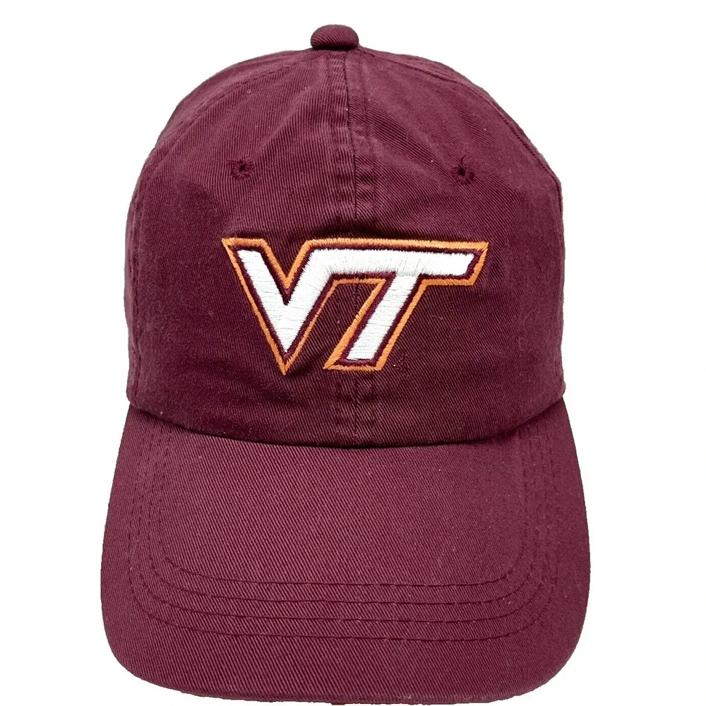 Virginia Tech Hokies Hat Cap Strap Back Maroon Baseball Dad Adjustable Plain F12